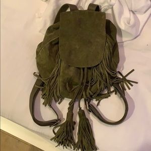 ASOS REAL suede fringe backpack